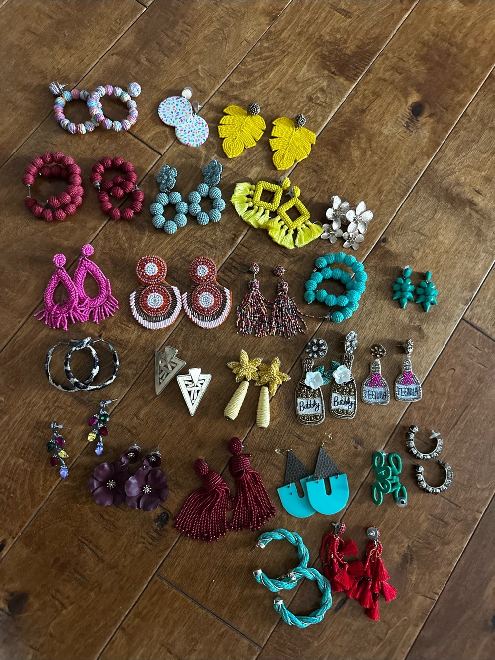 Colorful Assorted Statement Earrings - Turquoise, Pink, Yellow, Red & More